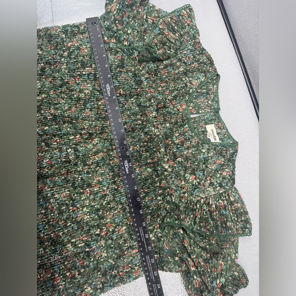 Anthropologie Porridge Pleated Floral Printed Lace Blouse Size L Romantic - Picture 13 of 14